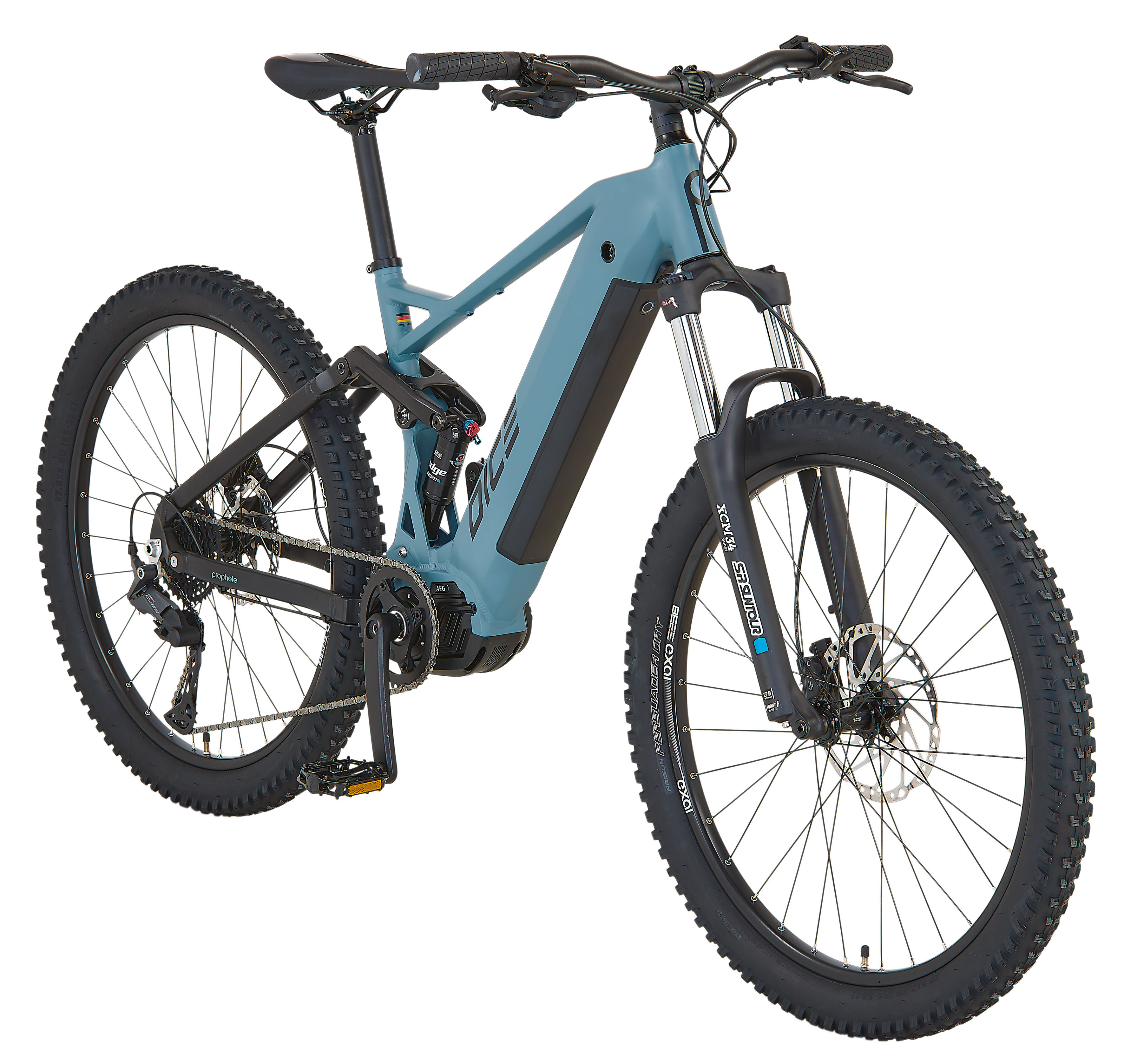 Prophete DICE 4.0 Full-Suspension E-MTB 27,5" - AEG 48V Mittelmotor 250W, bis 160 km Reichweite, Shimano Cues 10-Gang, Suntour Federgabe