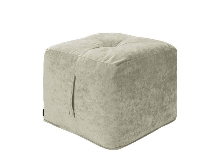 Sitzwürfel Piton Samt 47 x 42 x 47cm Grau/Grau