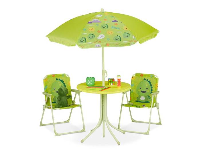 Relaxdays Camping Kindersitzgruppe mit Schirm