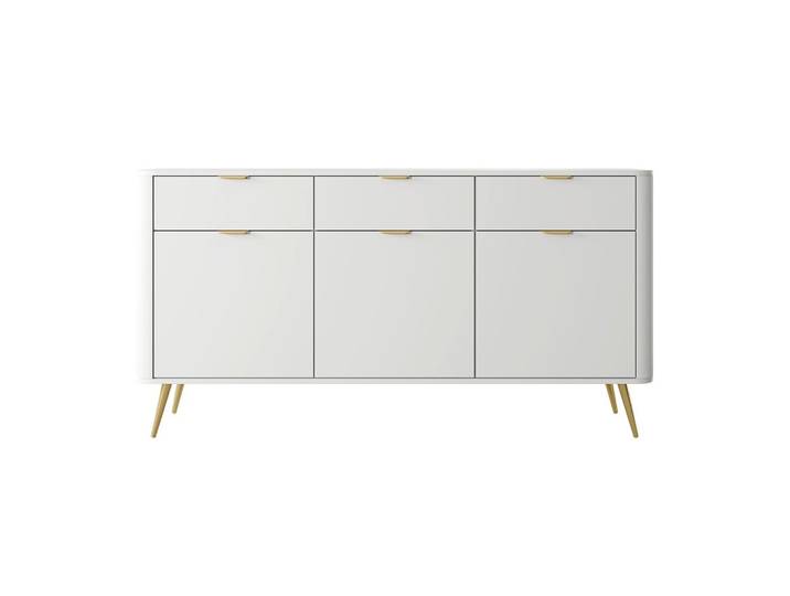 SIDEBOARD Oval Weiß 163,5 cm