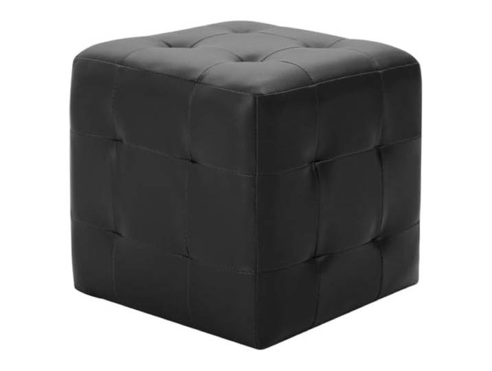 smnyxs Hocker, 2 Stück, Schwarz, 30 x 30 cm, Kunstleder Fußstütze, Polsterung, Holzrahmen, schmutzabweisend, bequemes Sitzen, Heimdekoration