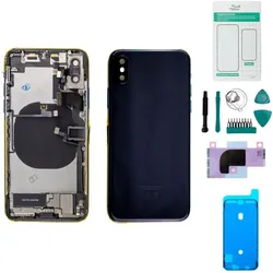 Kaputt.de iPhone X Gehäuse mit Backcover Space Gray (grau-schwarz) - Set (Apple iPhone X), Mobilgerät Ersatzteile, Schwarz, Grau