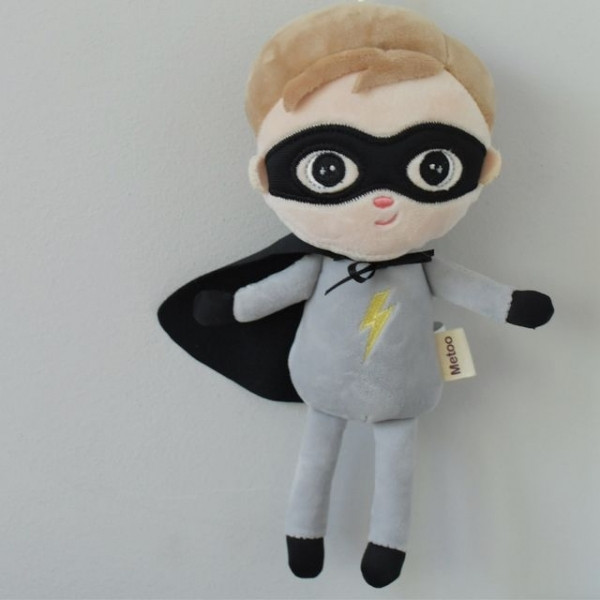 Metoo Mini-knuffel Super Boy - grijs, 22 cm