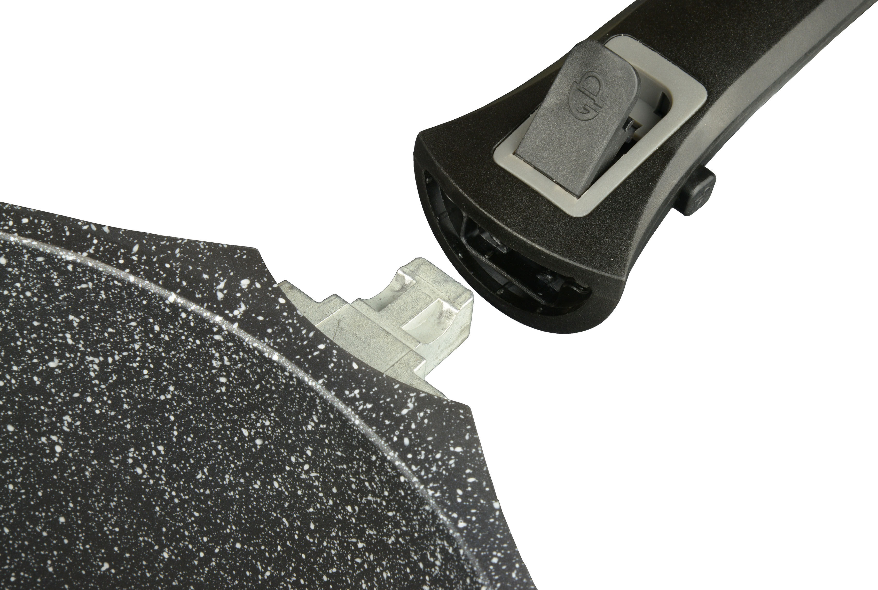 Servierpfanne GSW "EASY CLICK Quadura", schwarz, H:7,5cm Ø:28cm, Pfannen, abnehmbarer EASY CLICK Griff, Induktion