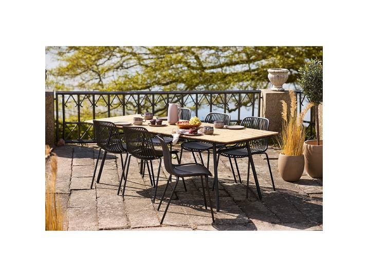 Chaises de jardin Branson - Lot de 4 47 x 82 x 55cm Noir/Noir