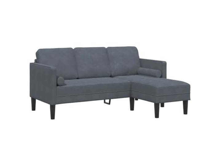KUTYWEXFM 3-Sitzer Ecksofa L-Form Modulares Sofaset Dunkelgrau Stilvolle Couch mit Samtbezug und Holzwerkstoff-Gestell für Wohnzimmer und Gästezimmer, flexibel gestaltbar.