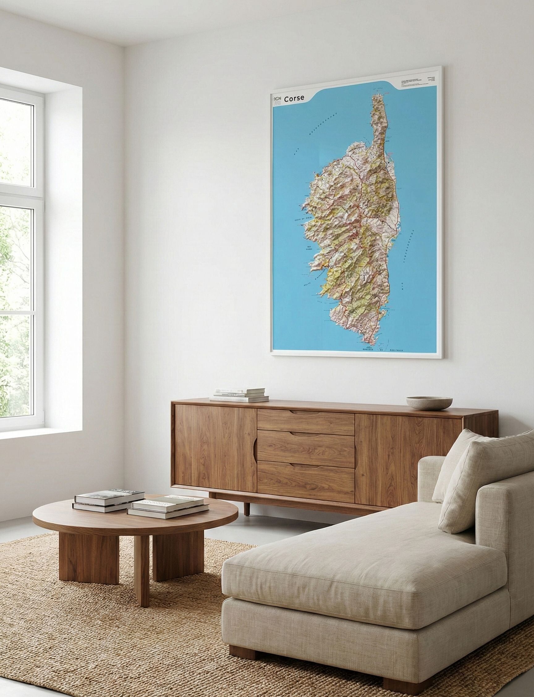 Carte murale en relief - Corse - 80 x 113 cm   IGN