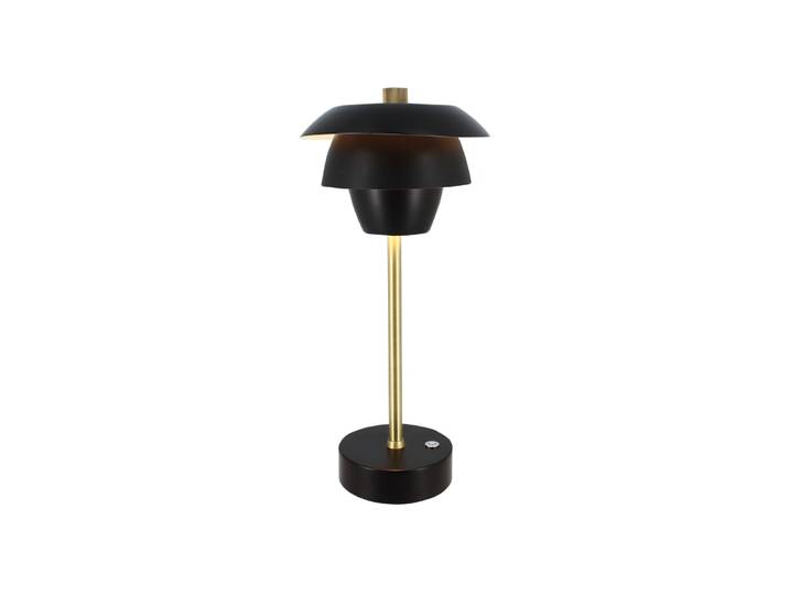Lampe à poser rechargeable en métal noir et doré