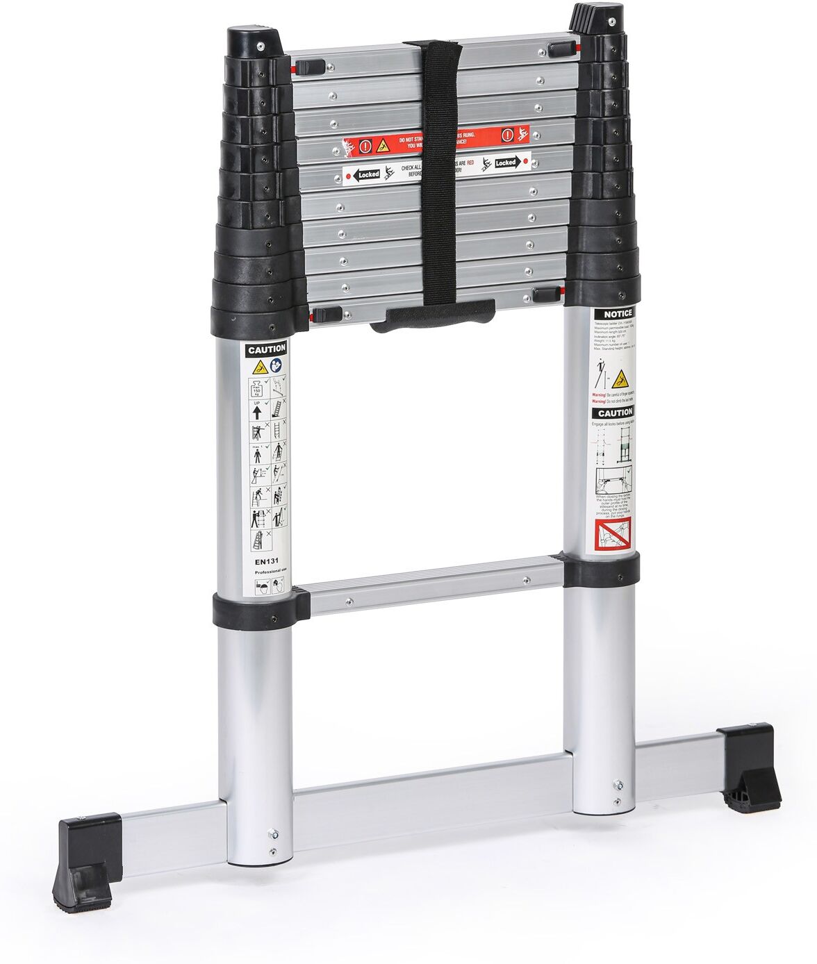 B2B Partner Aluminium-Teleskopleiter PROFI, 3,2 m, 11 Sprossen
