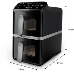 Philips Airfryer 4000 Series mit zwei aufeinander gestapelten Körben 