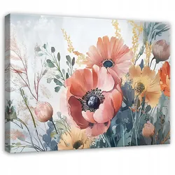BILDER Blumen Aquarell Bunt Modern Wohnzimmer 100x70