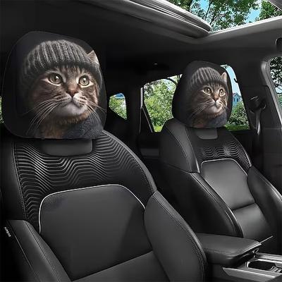 2 Stück niedliche Auto-Kopfstützenbezüge mit Tiermotiven, unbefüllt, universelle Auto-Kopfstützenbezüge, für alle Wetterbedingungen geeignet.