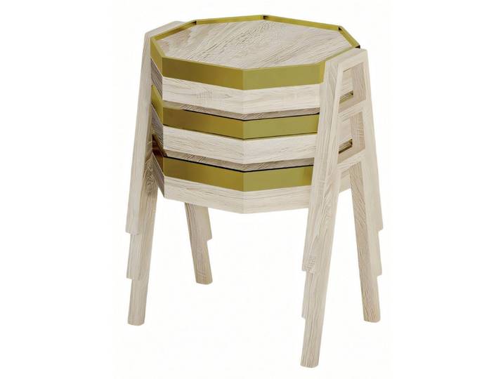 Xlmoebel Satztisch Beiges Holz-Couchtisch-Set für modernes Wohnzimmer von XLMOEBEL (Set, 3er-Set), Made in Europa