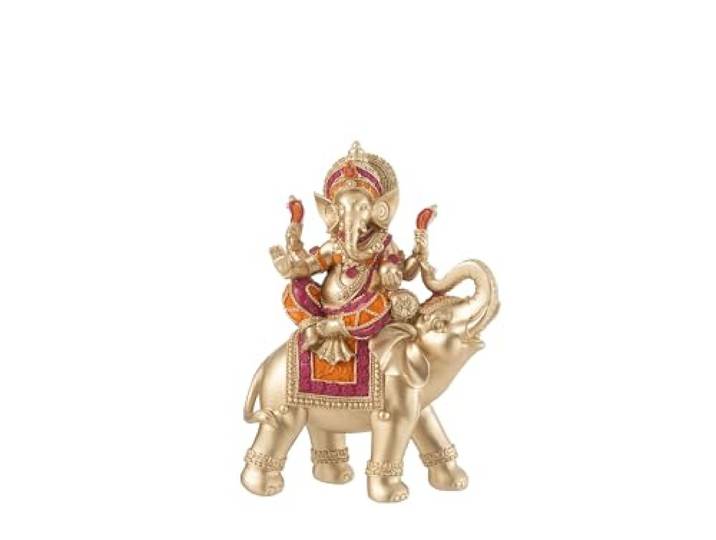 J-Line Ganesha op olifant POLYRESIN Mix klein