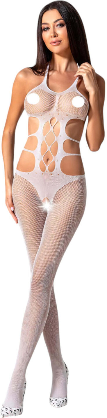 Passion BS084 - lace‑up, top-style, white jumpsuit (S-L)