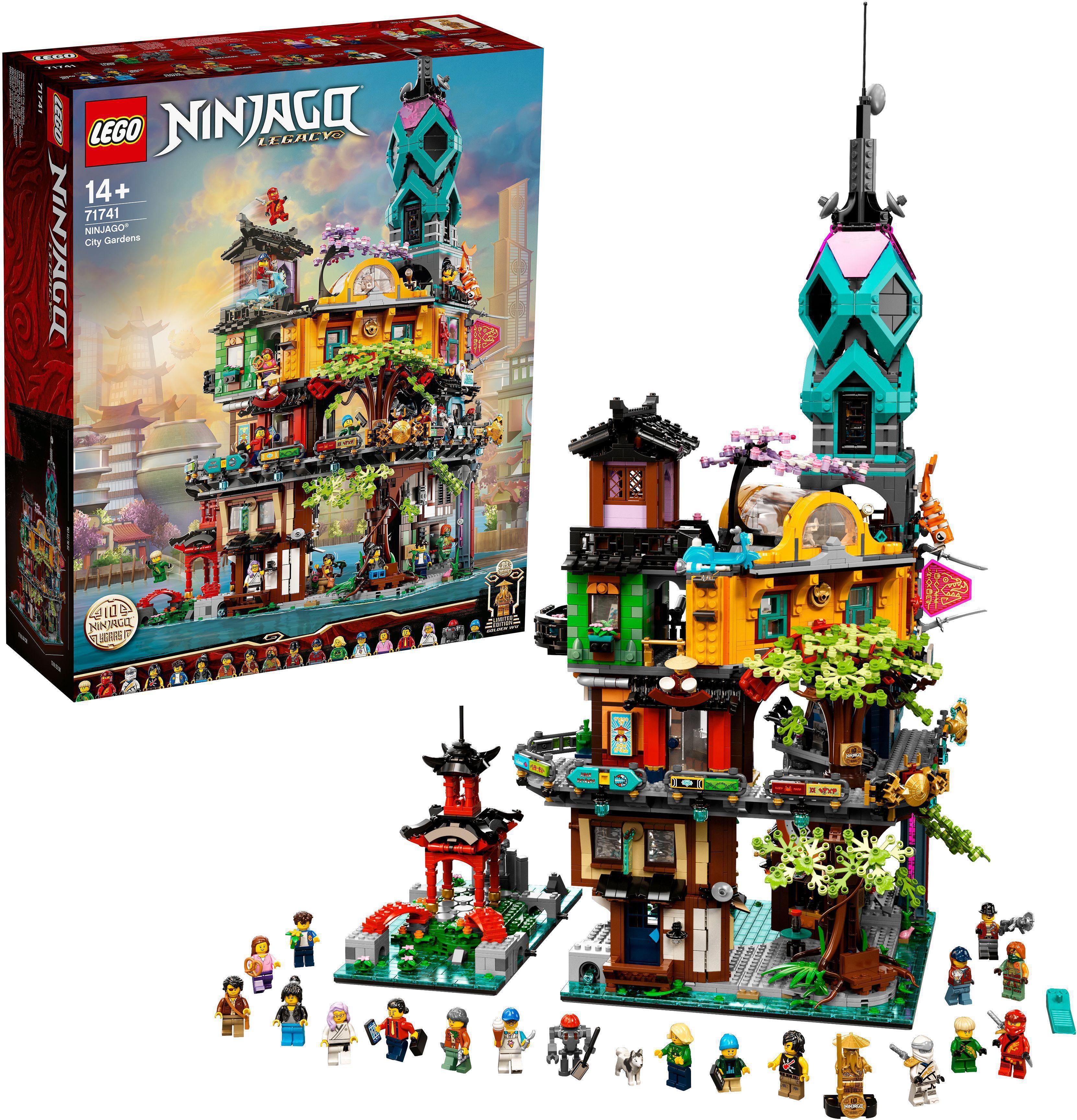 LEGO 71741 NINJAGO Die Gärten von NINJAGO City Konstruktionsspielzeug, Ninja-Haus, Modellbausatz mit 19 Minifiguren
