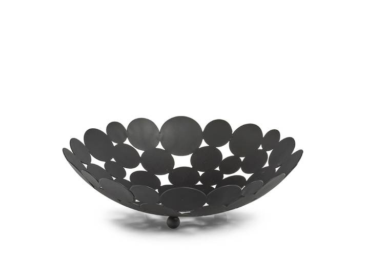 Obstschale ZELLER PRESENT, schwarz, H:8,5cm Ø:29cm, Metall, Schüsseln, Obstschale, Ø 29 cm