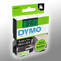 Dymo Label Band D1 40919 (S0720740) schwarz auf grün 9mm x 7m