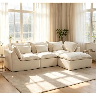 Kodotan sofa "102.3""W Cloud Couch Oversized Modular Sectional Sofa True Relax Comfy Couches Wide&Deep Seat Sofas, 3 Seat with Ottoman"