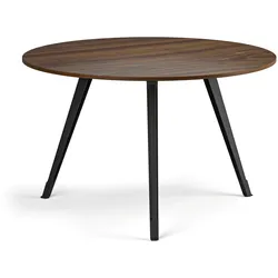 Couchtisch PRIMO ZEN, Durchmesser 120 cm, schwarzes Metallgestell, Nussbaum