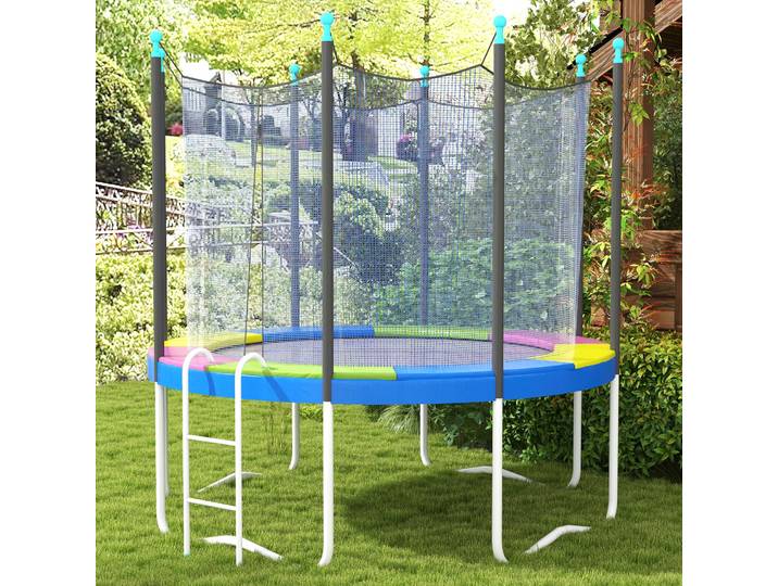SPORTNOW Coussin de protection trampoline 244cm avec cordon élastique résistant aux intempéries et UV anti-déchirure, multicolore