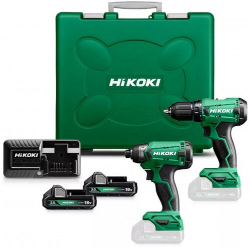 HiKOKI KC18DAWAZ Perceuse sans fil DS18DA + visseuse a chocs sans fil WH18 (2x 2,0Ah/18V)