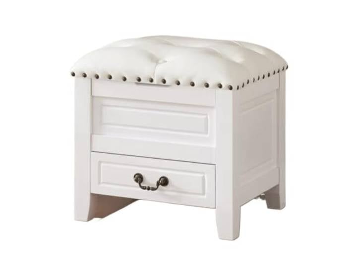 XXAD553TY Quadratischer Hocker mit Schubladen, geeignet for Wechseln der Schuhe Kleiderschrank(Weiß)