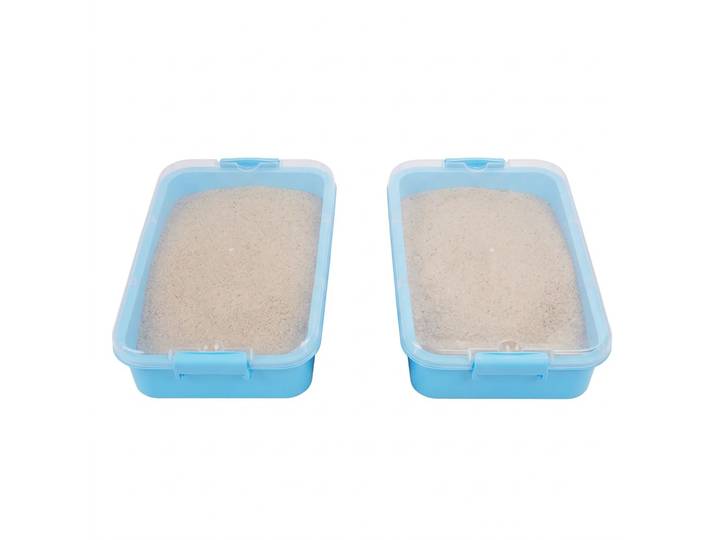 Sandkasten mit Deckel 2er-Set Hellblau-Transparent