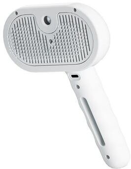 Modern Mode Marketplace Cat Steam Grooming Brush With Release Button   Self Cleaning Pet Hair Remover For Cats & Dogs white