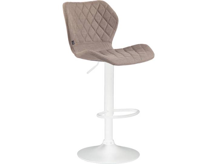 CLP Barhocker Stoff Taupe, Metall, 47x88x51 cm, Esszimmer, Barmöbel, Barhocker