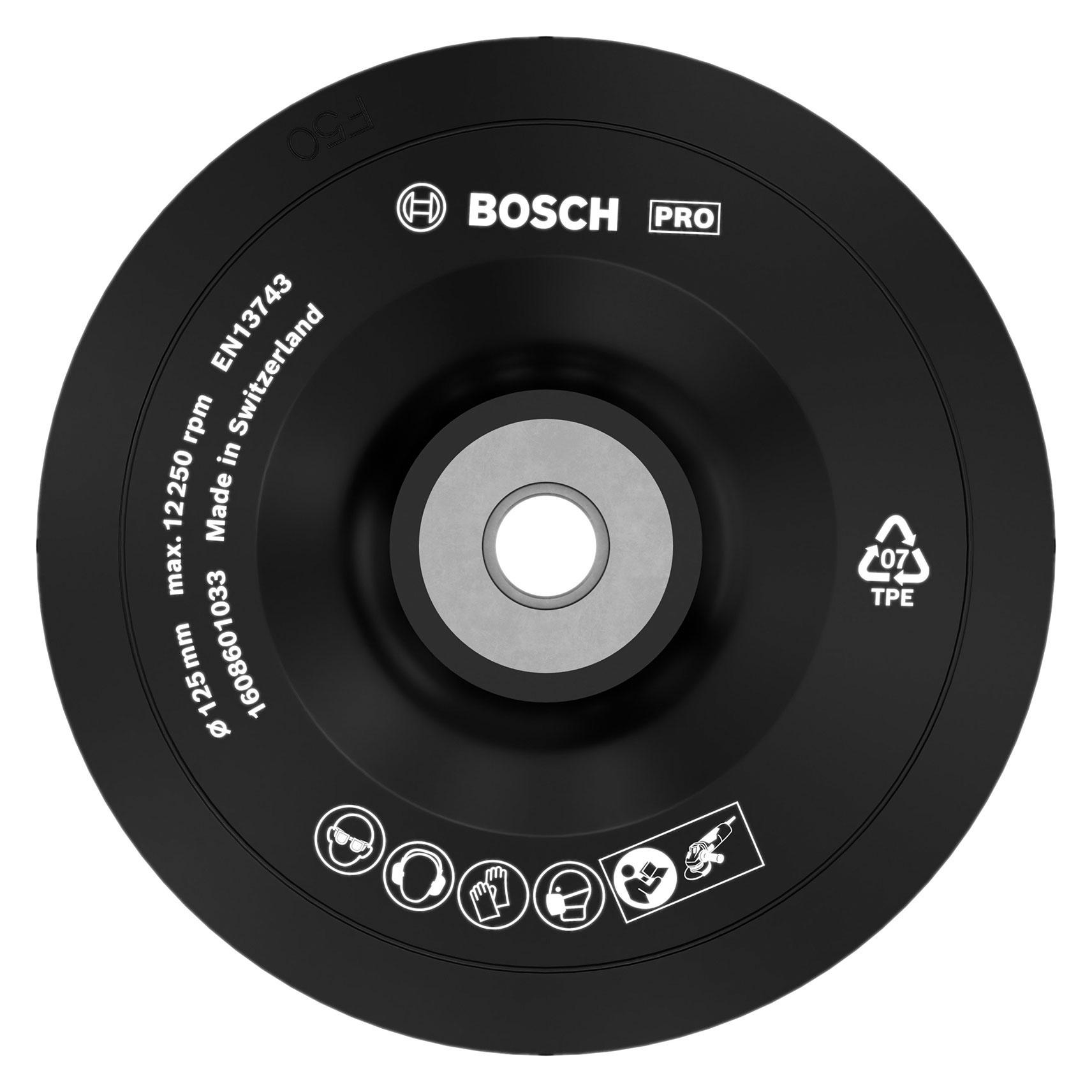 Bosch Professional Zubehör PRO Backing Pad weich, 125 mm, M14, weich (1608601033)