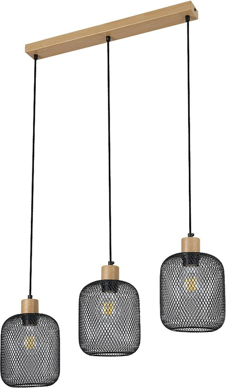 Rabalux 3132GRENDEL Zwarte Hanglamp met 3 E27 fittingen