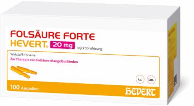 Hevert-Arzneimittel GmbH & Co. KG FOLSÄURE FORTE Hevert 20 mg Inj.-Lösung Amp. 100X2 ml 19831577