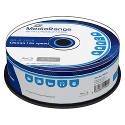 Blue-Ray Rohling BD-R 25 GB - Ideal für HD-Videos, Fotos, Musik & Backups - 6x Schreibgeschwindigkeit - 25er-Spindel - Hohe Kompatibilität - UV-beständig