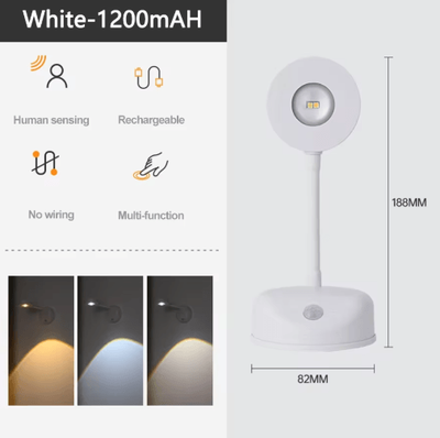 Inspire Picks PZSUNLY USB Rechargeable Motion Sensor LED Wall Light Wireless Dimmable Spotlight For Paintings & Pictures white 3 Color In One Lamp