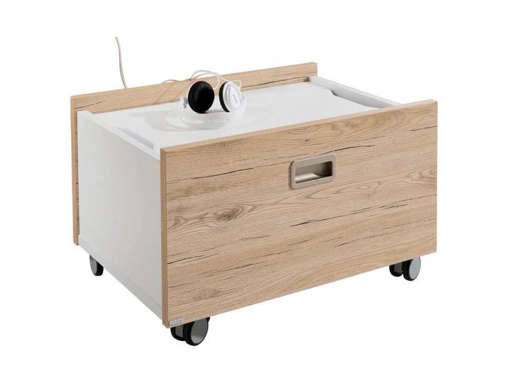 Paidi Rollbox, Weiss, Eichefarben, Holzwerkstoff, 65.0x40.4x47.0 cm, Blauer Engel, rollbar, geeignet zum Sitzen, Ordnen & Aufbewahren, Deko- & Aufbewahrungsboxen, sonstige Boxen