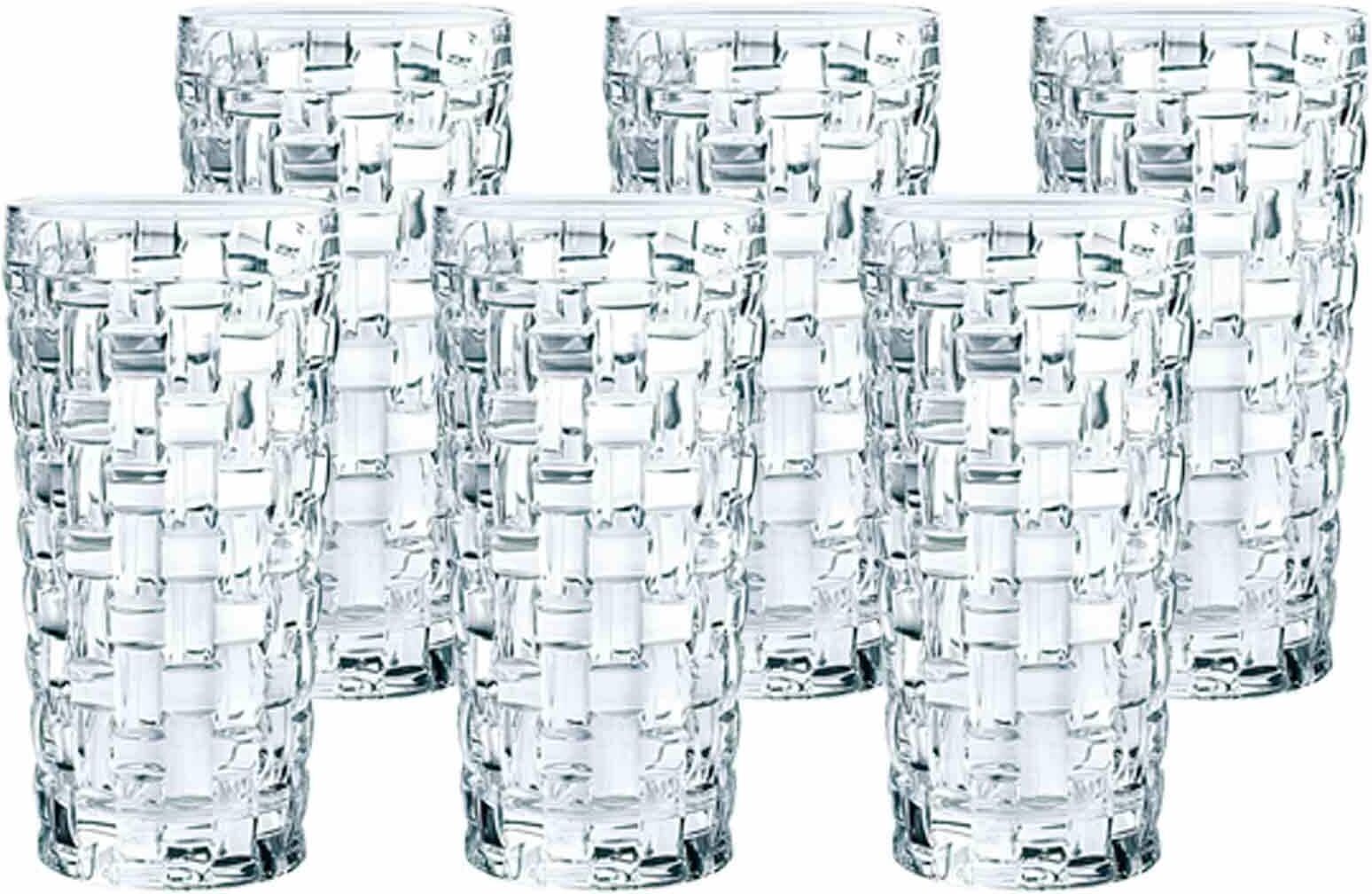 Longdrinkglas NACHTMANN "Longdrinkgläser Bossa Nova 395 ml 6er Set transparent", bunt (transparent), Glas, Trinkgefäße, Longdrinkglas