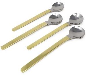 Vivience Gold and White Dessert Spoons/Forks, Set of 4