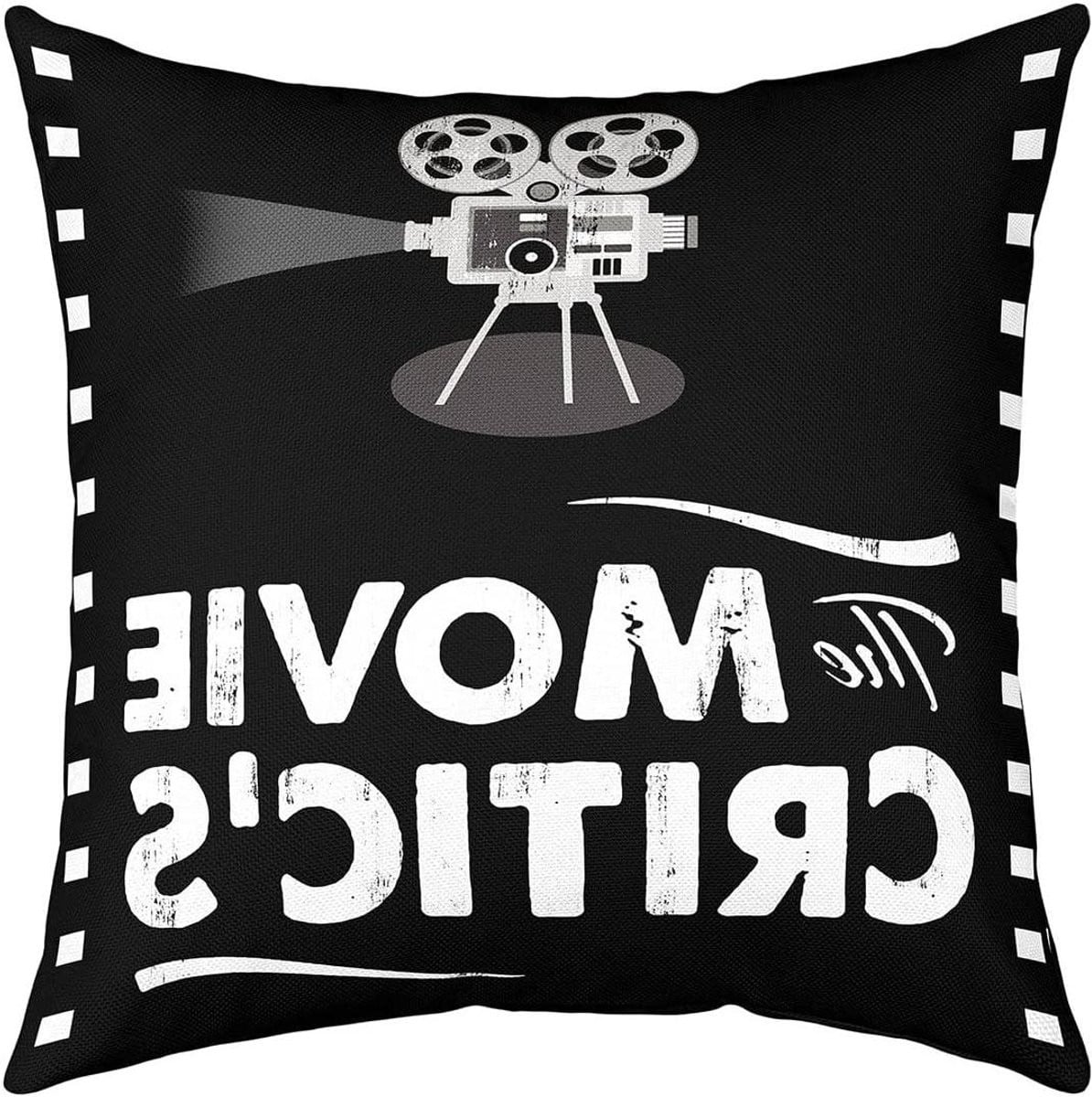 Set van 4 omkeerbare Cinema kussenslopen voor home cinema decoratie, 40,6 x 40,6 cm