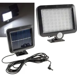 ChiliTec LED Solar Wandleuchte m. Bewegungsmelder 300lm, 6000K, Akku, externe Solarzelle