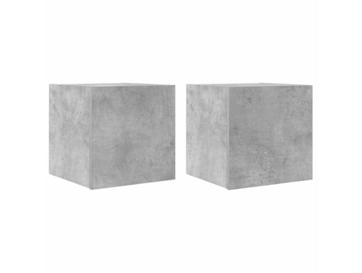 KUPTYERFG 2er Set TV Wandschrank Betongrau 30,5x30x30 cm Hängeschrank Platzsparender Hängeboard Phonoschrank für Wohnzimmer und Schlafzimmer mit flexibel montierbarer Tür in Beton-Optik.