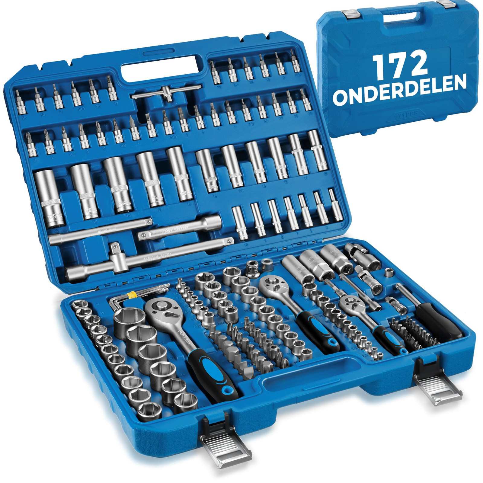 TecTake GmbH Dopsleutelset 171-delig blauw