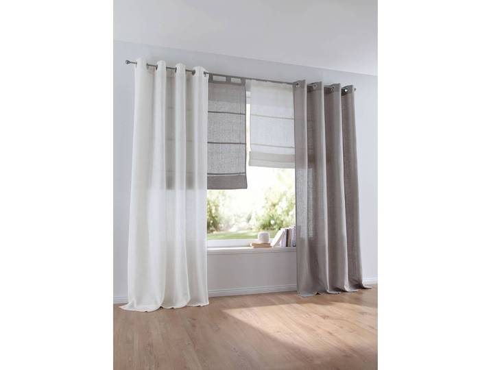 Rideaux à œillets Metis 140 x 245cm Beige/Crème