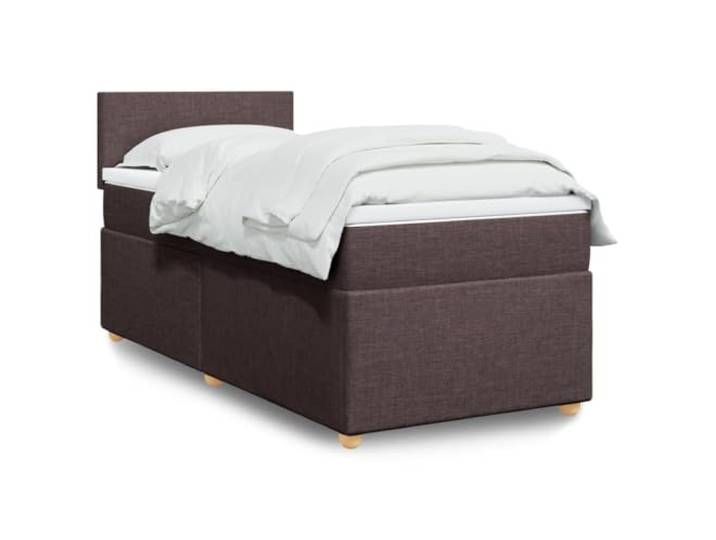 RJPLMFV Lattenrost mit Matratze, Dunkelbraun, 80 x 200 cm Polyester, weich, Federn, unabhängige Unterstützung, abnehmbarer Bezug, waschbar