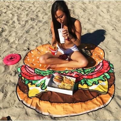 GreatGadgets LLC Beach Blanket & Cover Up Hamburger