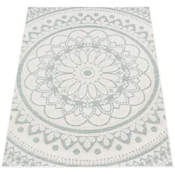 KADIMA DESIGN Teppich Kurzflor Mandala Wohnzimmer schmutzabweisend Türkis Rechteckig 240x340 | 100% Polypropylen, Rücken aus Polypropylen | pflegeleicht