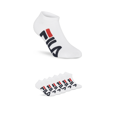 Socken FILA "UNISEX INVISIBLE SOCKS", Herren, Gr. 35-38, weiß, Baumwollmischung, unifarben mit Farbeinsatz, normal, Socken Socken, großer Markenschriftzug seitlich