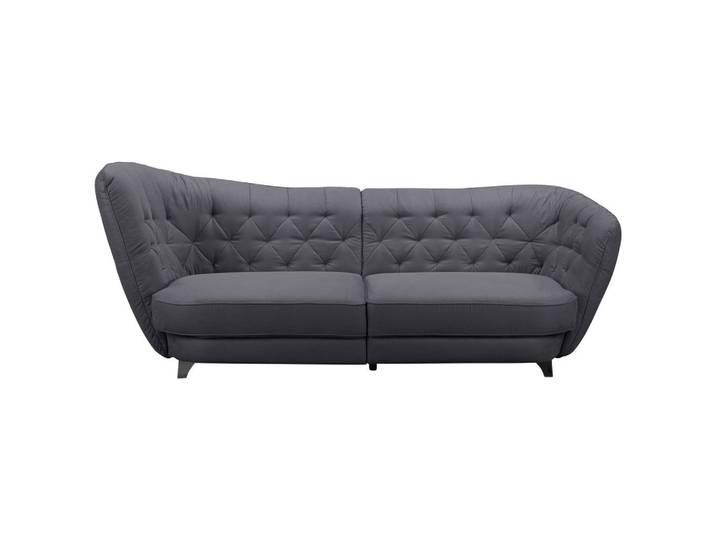Big Sofa mit echtem Rücken Retro B: 256 cm Dunkelblau