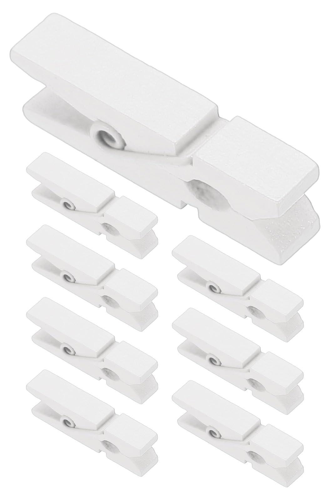 Solidchoice Mini Witte Houten Wäscheklammern - 50 Stuks