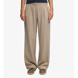 Superdry für Damen. W7011248A Beige Nadelstreifenhose (XXS), Lässig, Klassisch, Polyester
